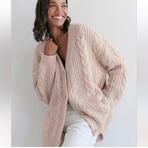 Jenni Kayne Cable Cocoon Cardigan Pink Blush Size XXS